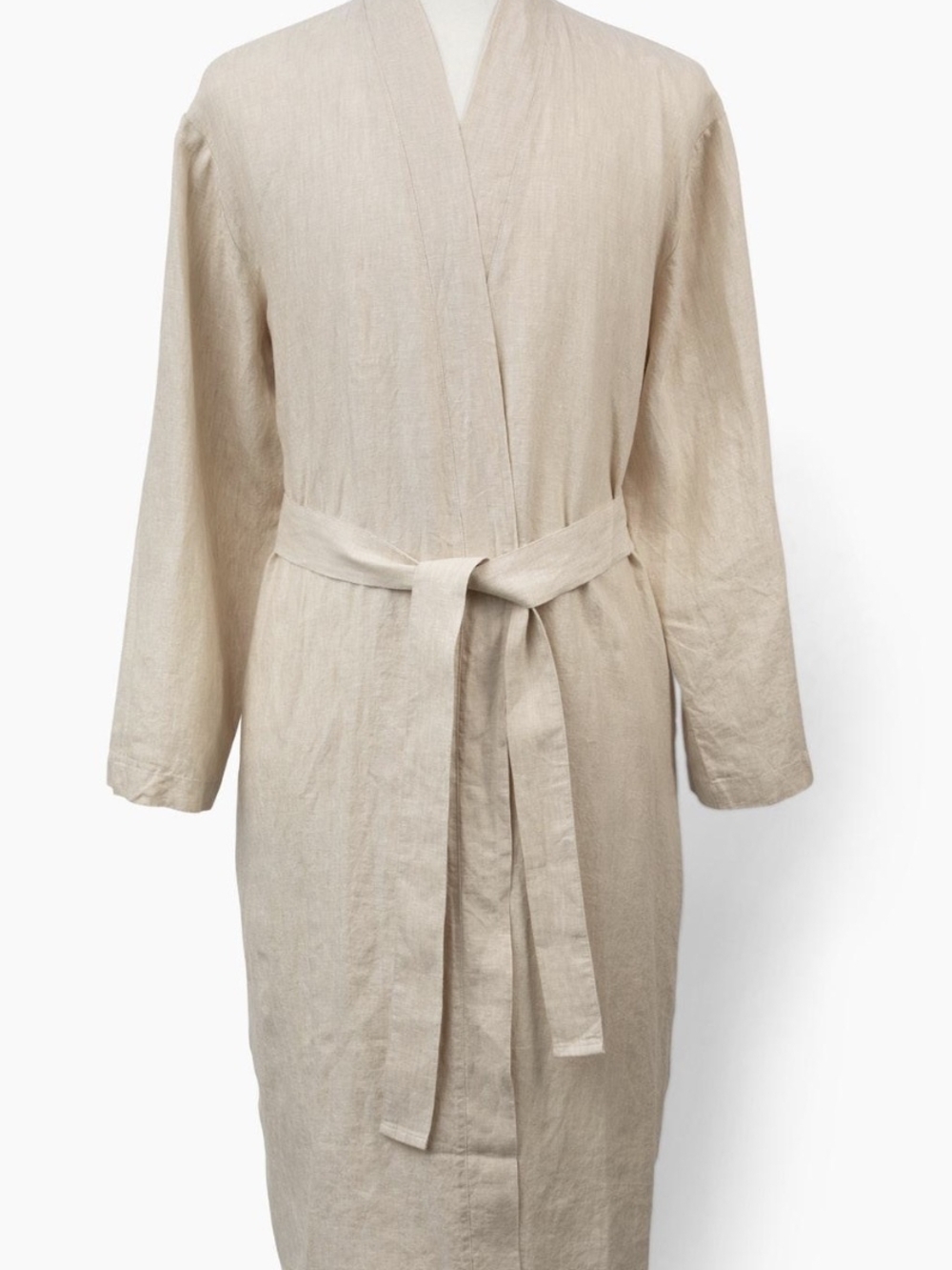 Linen Robe In Beige - S/M